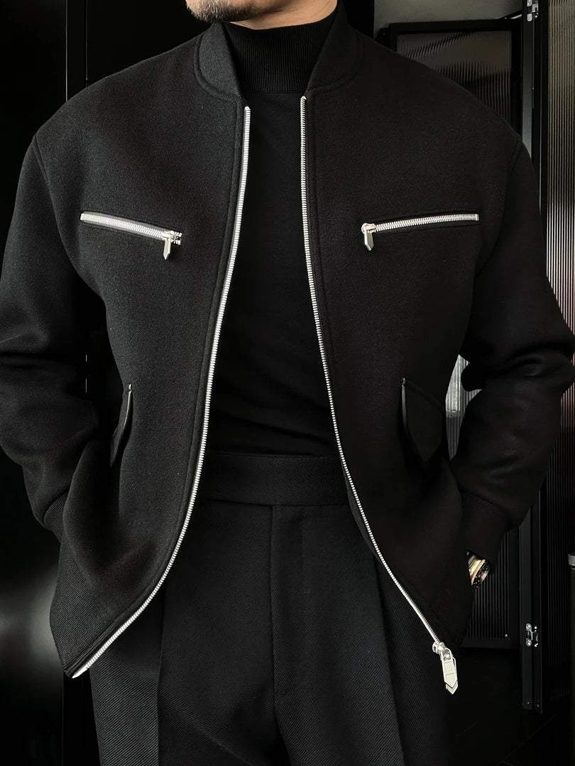 Men's Stylish Simple Zipper Pockets Jacket