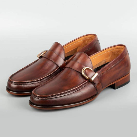 Copper Single Monk Strap Shoes