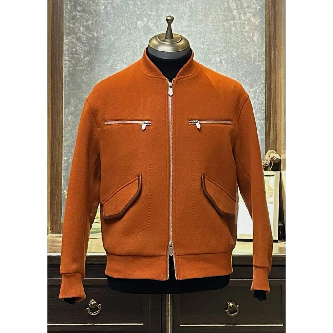 Men's Stylish Simple Zipper Pockets Jacket