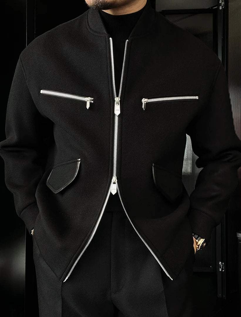 Men's Stylish Simple Zipper Pockets Jacket