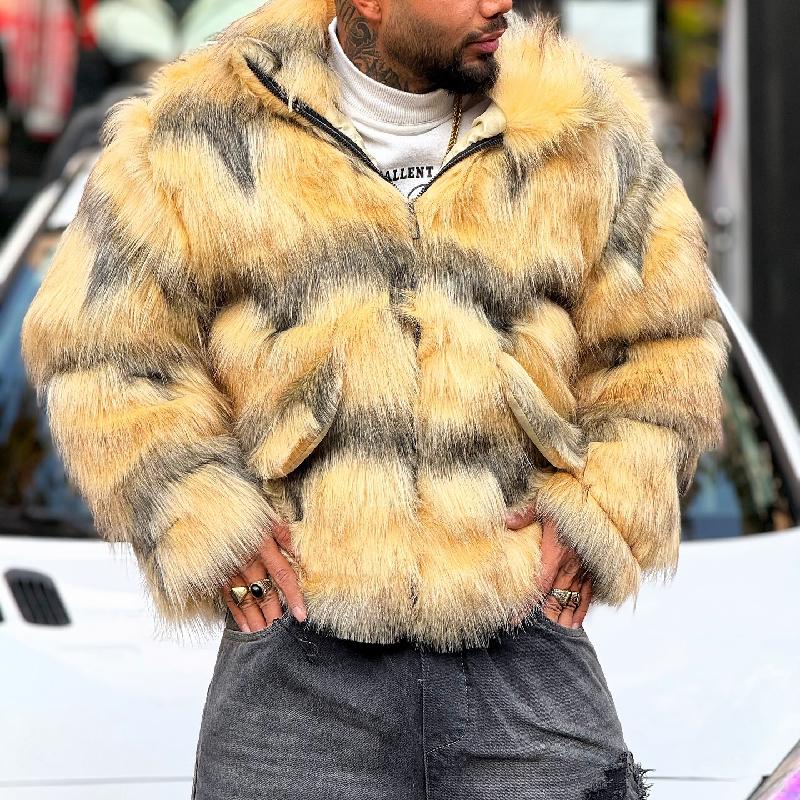 Men's Pop Faux Fur Comfy Coat