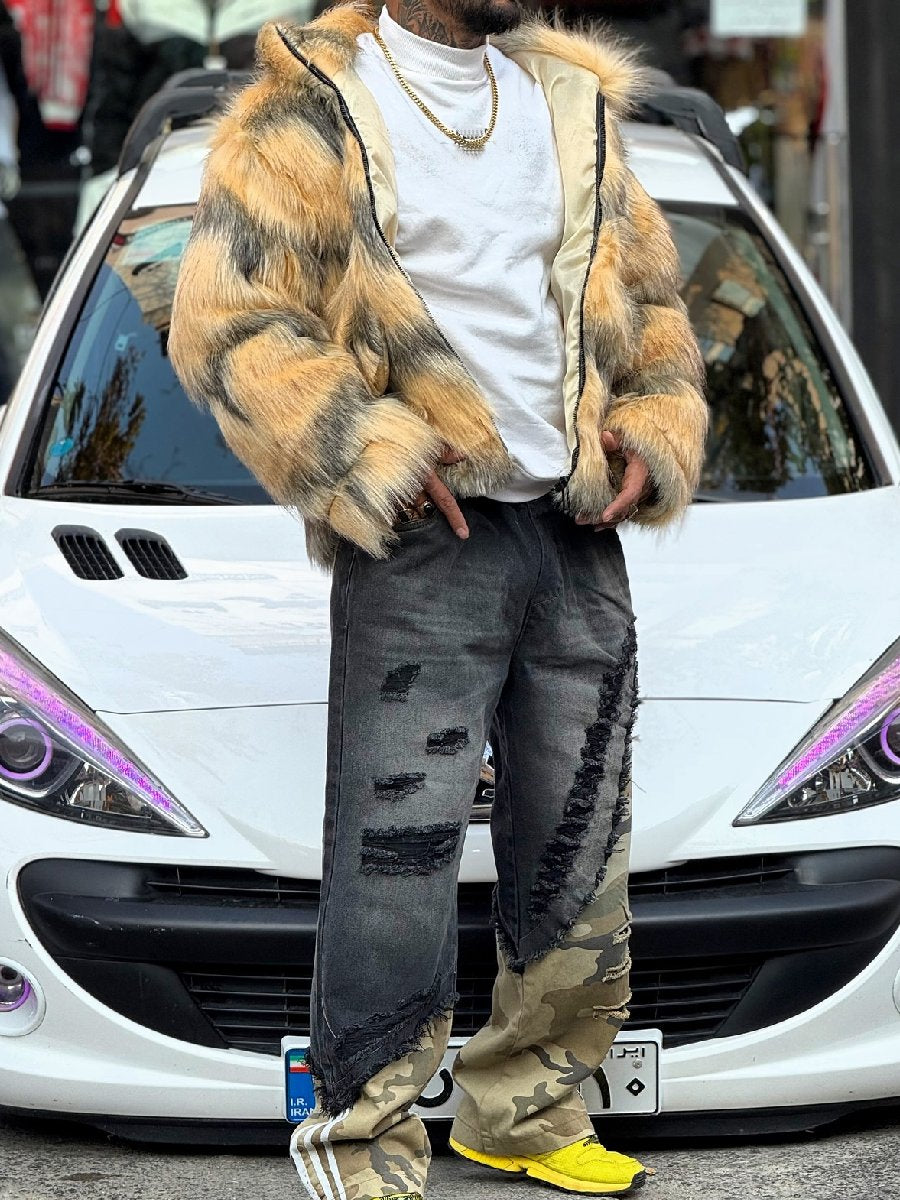 Men's Pop Faux Fur Comfy Coat